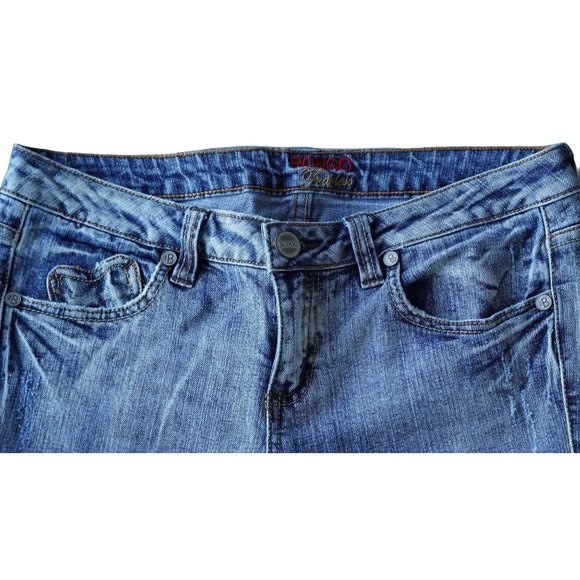 Bongo Jeans Size 5 Fearless Low Rise Heart Pocket Stretch Distressed Y2K? - Picture 5 of 16